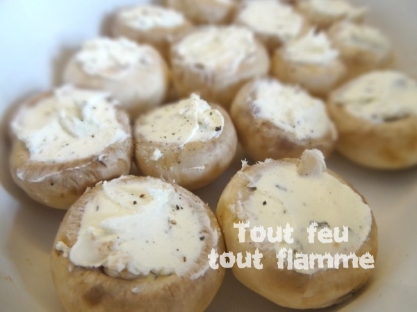 champignons farcis au fromage